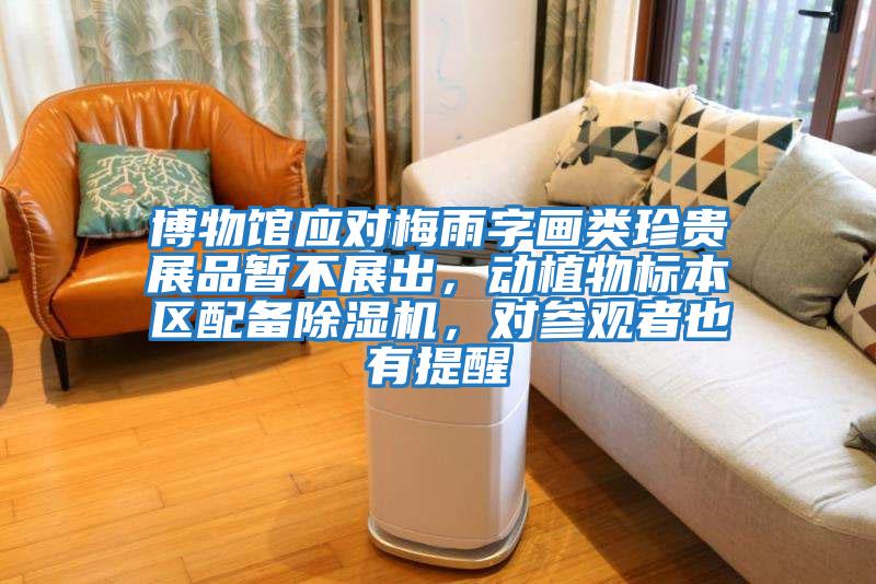 博物館應對梅雨字畫類珍貴展品暫不展出,動植物標本區配備除濕機,對參觀者也有提醒